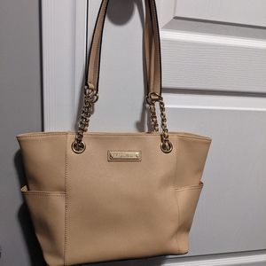 Calvin Klein tote beige Tan gold chain